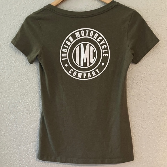 Indian Motorcycle T-Shirt, Green, Sz Small - Picture 2 of 5
